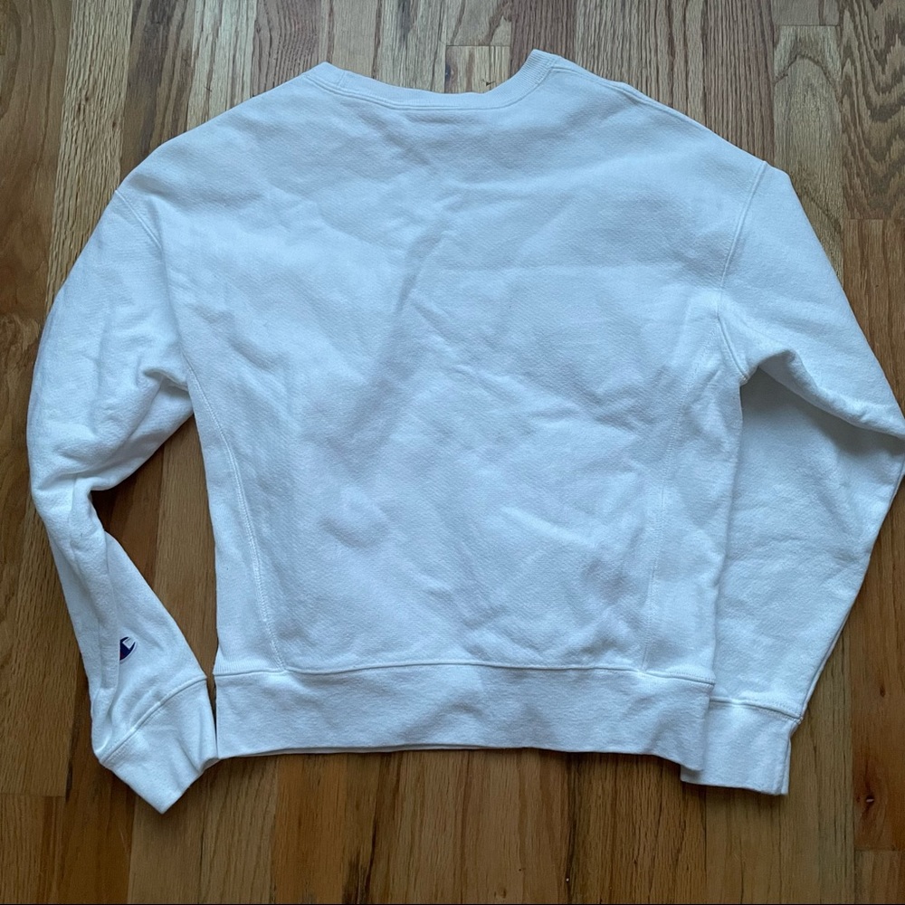 Men's Champion Reverse Weave White Basic Blank Cr… - image 3